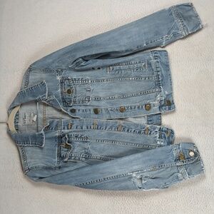 Old Navy Vintage Women's Distressed Denim Jean‎ Jacket Size M